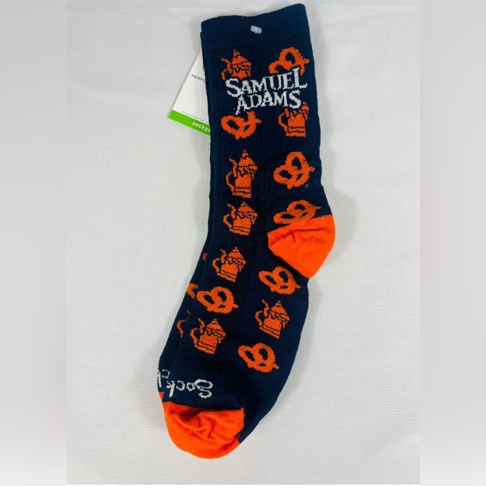 The Sock Guy Samuel Adams Socks. Orange / Blue. Pretzel beer Oktoberfest NWT